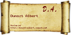 Dunszt Albert névjegykártya